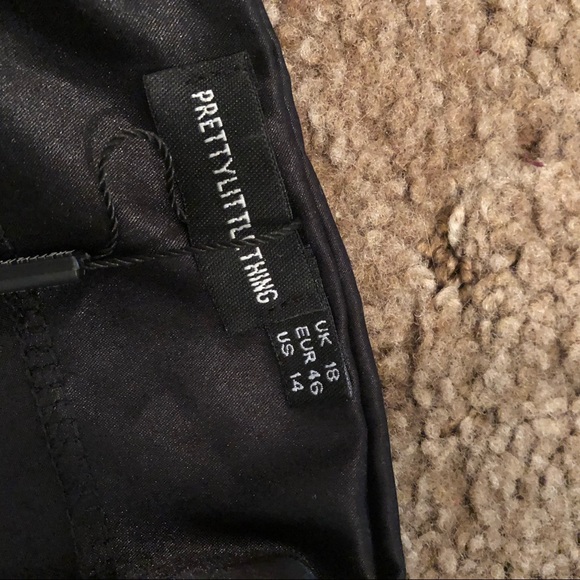 NWT Black Satin Strapless Wiggle Dress - Picture 4 of 5